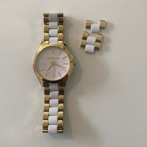 White and Gold Michael Kors Watch